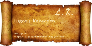 Lugosy Kerecsen névjegykártya